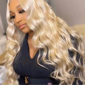Blonde/613, 22 inch, body wave, 4x4 HUMAN HAIR wig